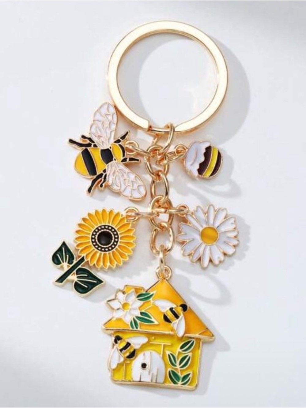 NEW Bee Butterfly Flower Keychain Charm 3.5” Y2K Bag Charm Gift